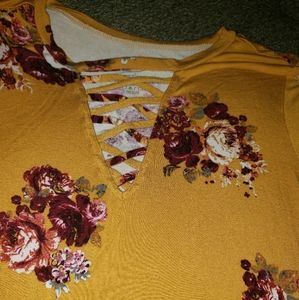 Maurices yellowish gold floral tunic